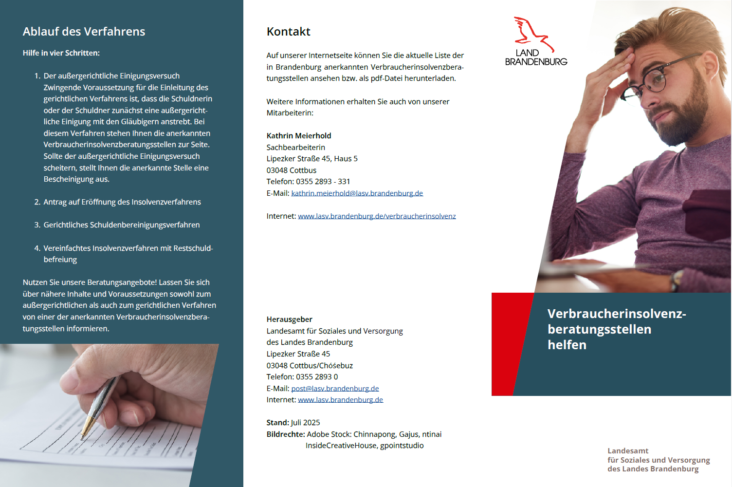 Bild vergrößern (Bild: Flyer - Verbraucherinsolvenzberatungsstellen helfen)