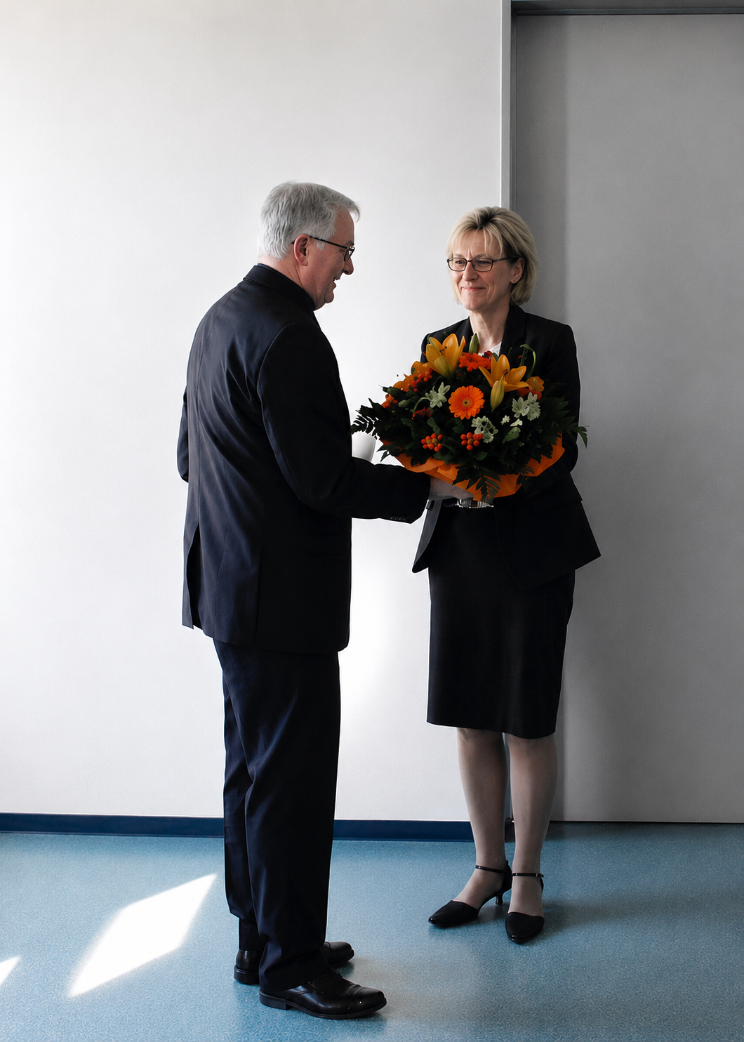 Brandenburgs Sozialministerin Frau Dagmar Ziegler und der neue Präsident des LASV und Herr Jürgen Müller
