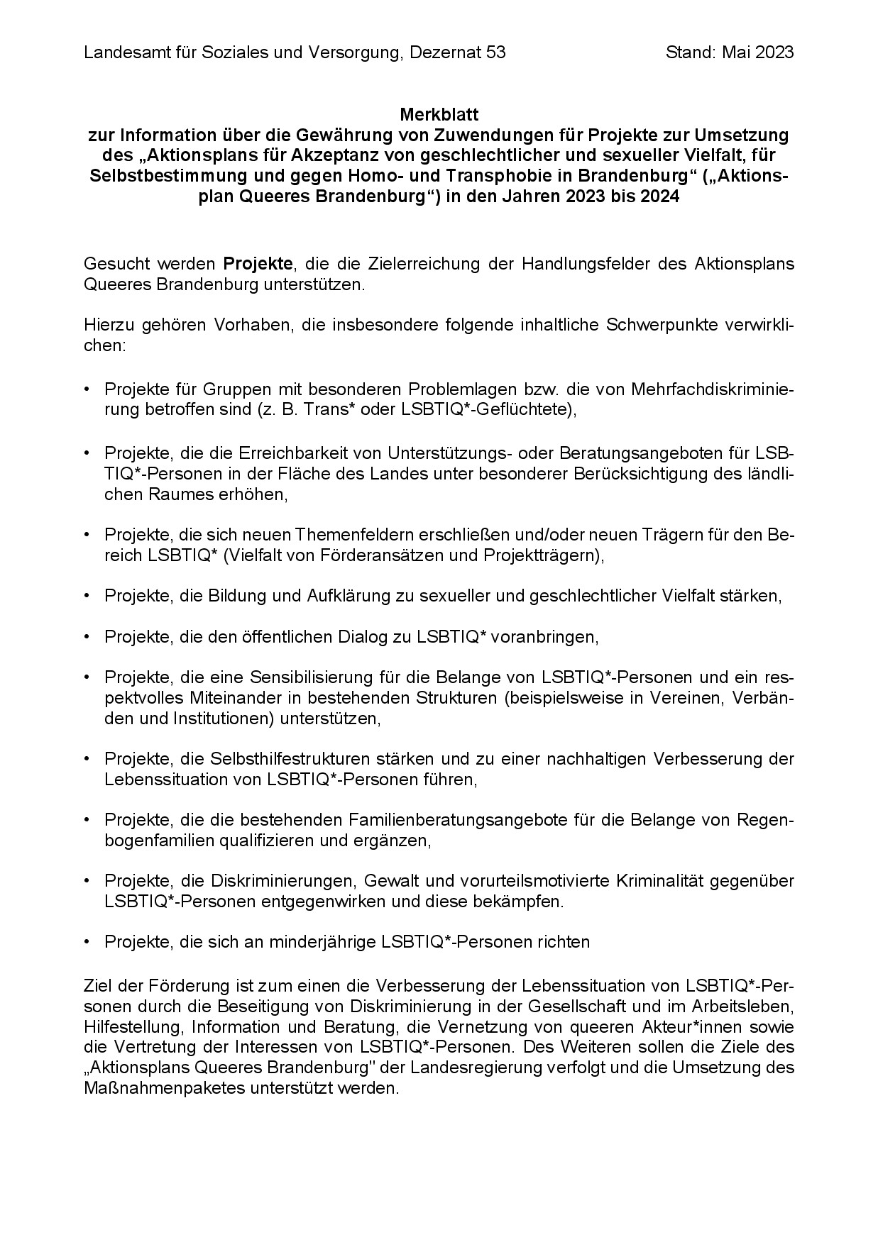 Bild vergrößern (Bild: Merkblatt - Aktionsplan Queeres Brandenburg in den Jahren 2023 bis 2024-001.jpg)