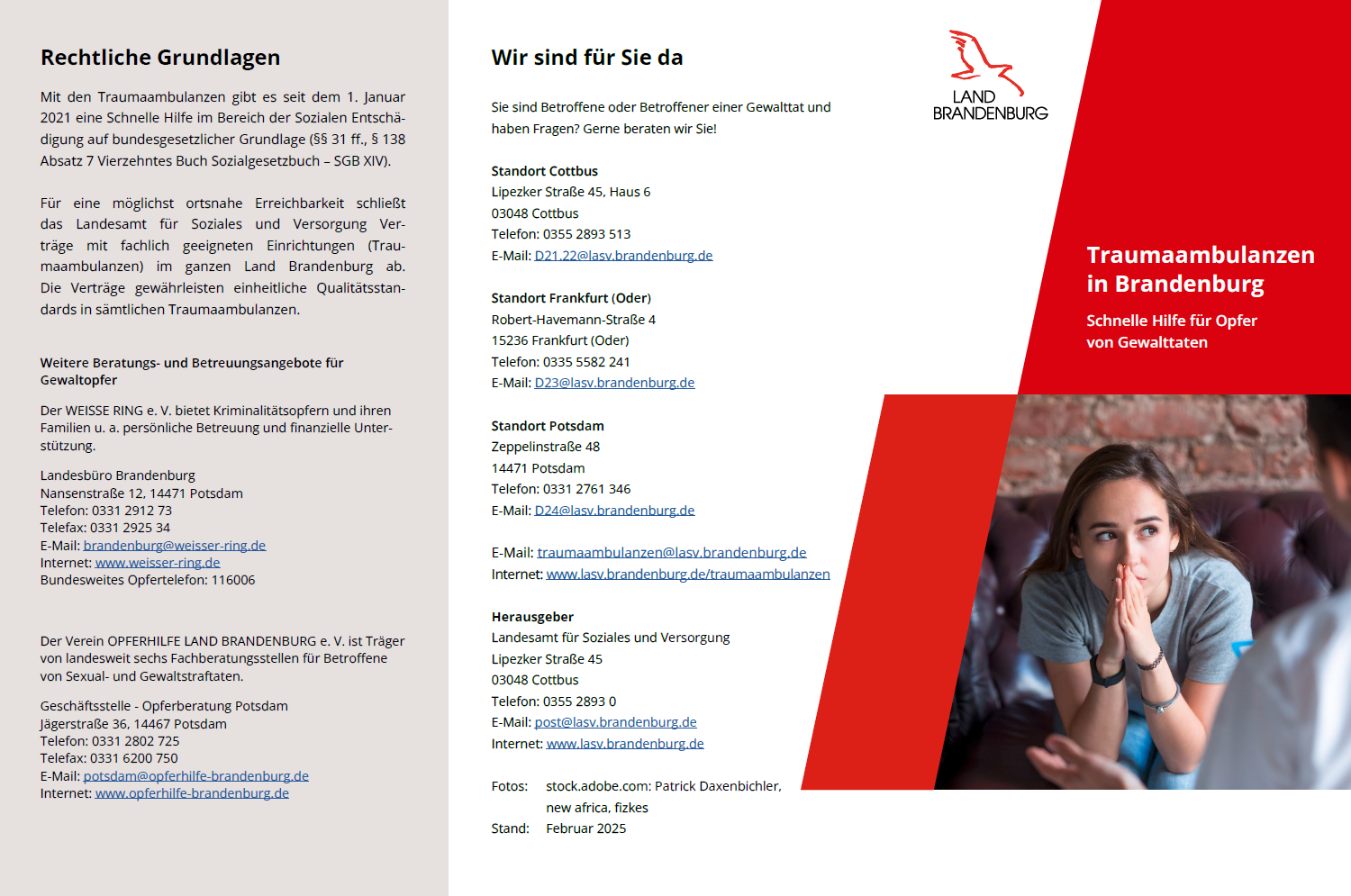 Bild vergrößern (Bild: Flyer - Traumaambulanzen)