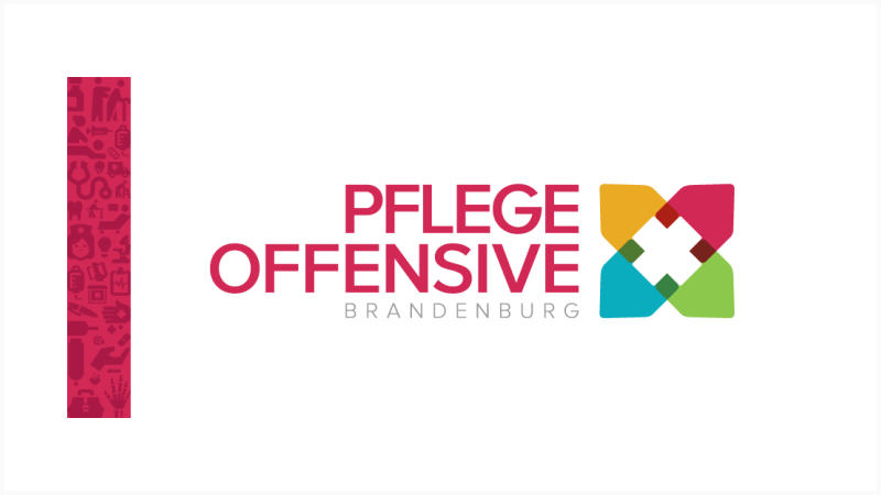 Grafik mit Schriftzug "Pflegeoffensive Brandenburg"