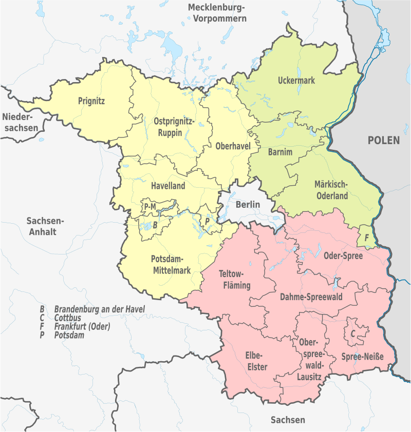 Grafik mit farblich markierten Landkreisen im Kontext "inTraumaambulanzen".