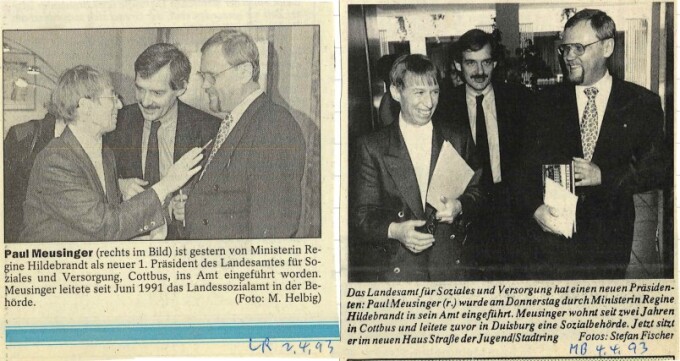 zweite Zeitungsausschnitt von 1993 mit dem Präsidenten 